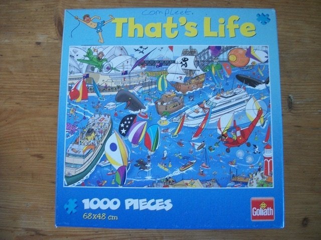 Goliath Puzzel 1000 stukjes: That's Life:  Boten, Ophalen of Verzenden, 500 t/m 1500 stukjes, Gebruikt, Legpuzzel