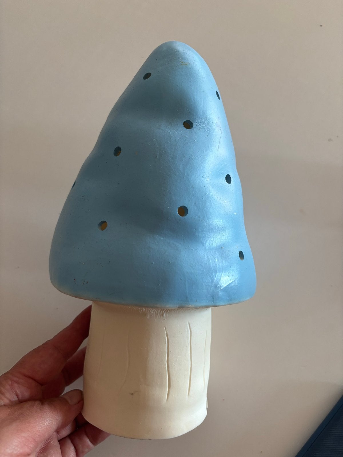 Heico paddenstoel lamp (zonder binnenwerk), Ophalen of Verzenden, Gebruikt, Blauw, Kunststof