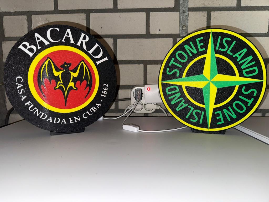 Led lampen 23x23cm - Bacardi en Stone Island, Ophalen, Nieuw, Lichtbak of (neon) lamp