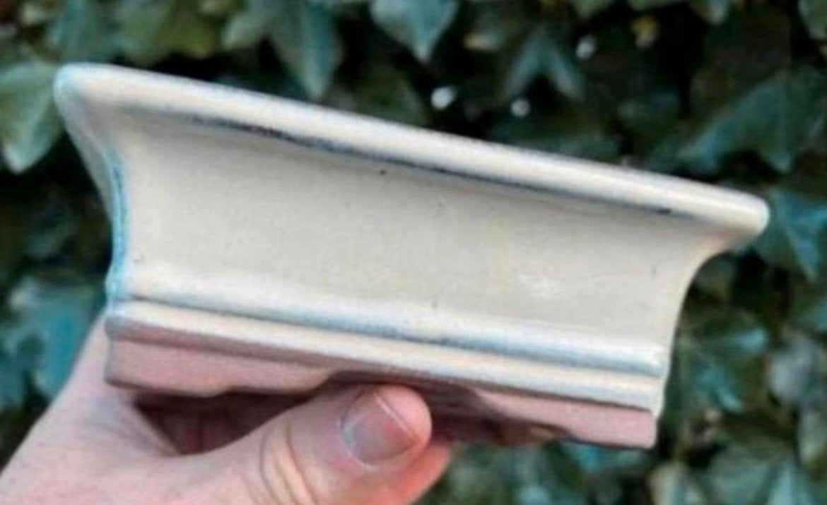 Bonsai schaal crème geglazuurd aardewerk 14x9,6x5,4, Tuin en Terras, Bloempotten, Ophalen of Verzenden, Zo goed als nieuw, Aardewerk