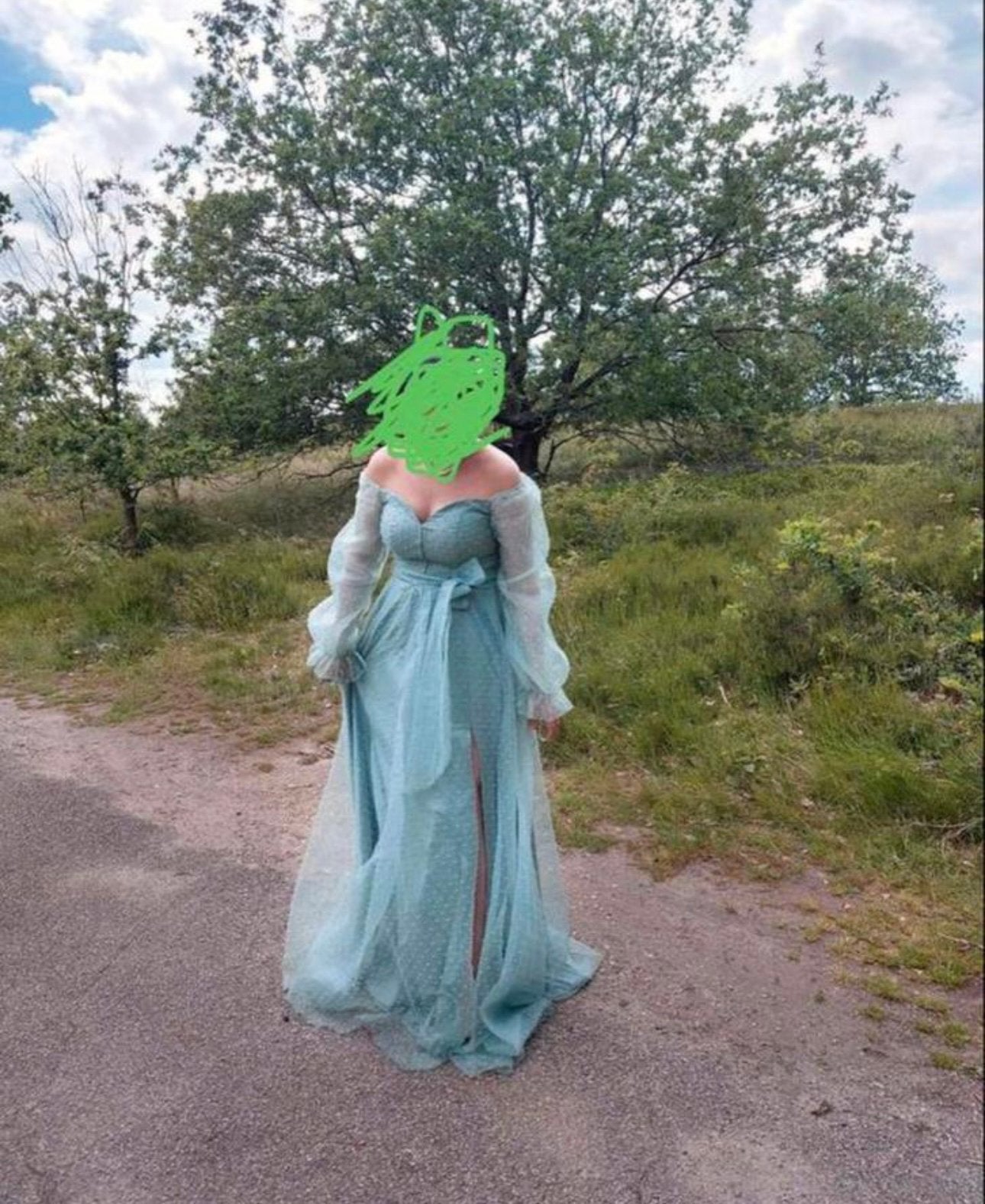 Mintgroene avondjurk, Kleding | Dames, Gelegenheidskleding, Maat 38/40 (M), Galajurk, Ophalen of Verzenden, Zo goed als nieuw