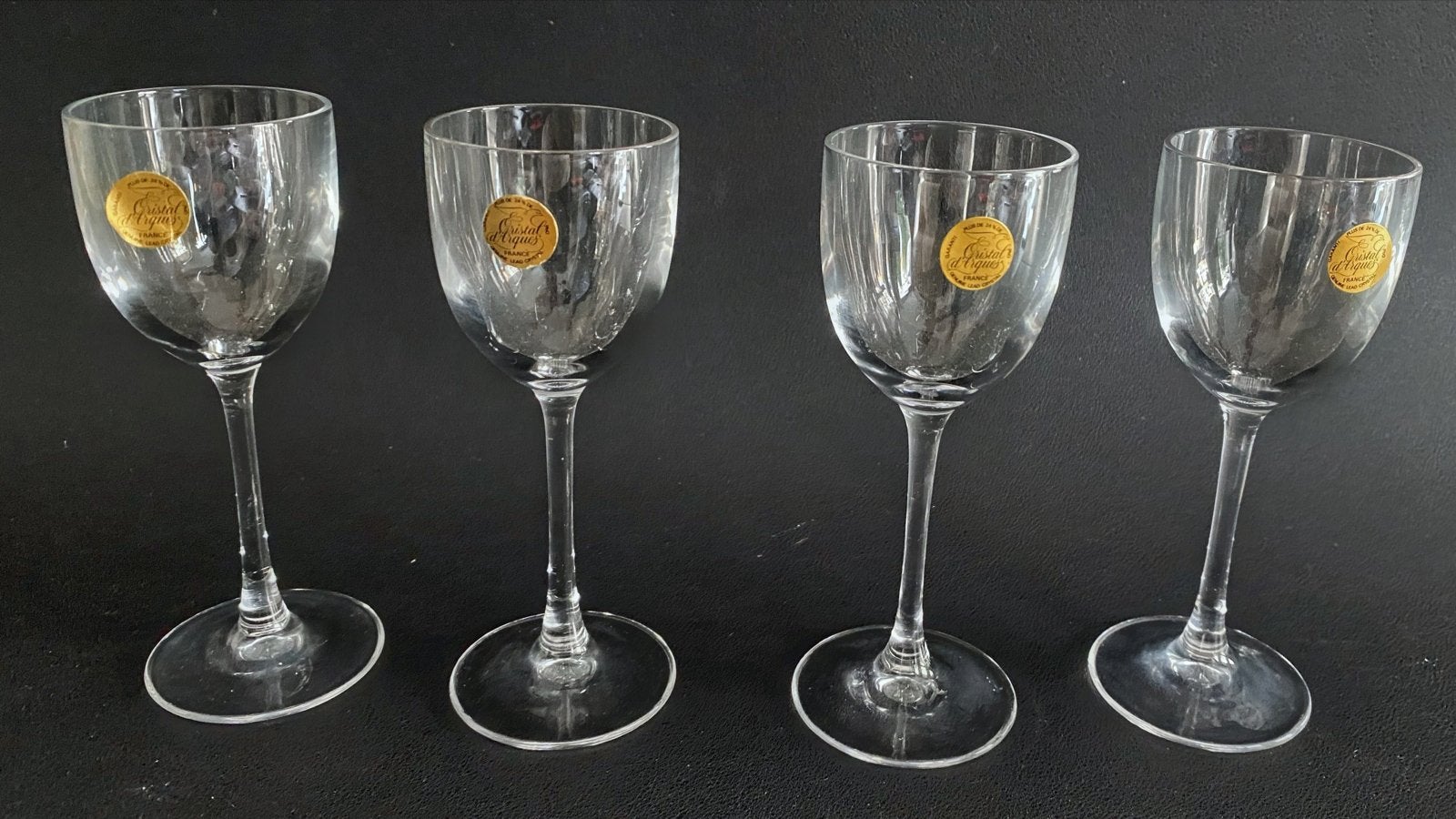 Set van 4 vintage Cristal d'Arques borrel glazen . Nieuw, Antiek en Kunst, Verzenden