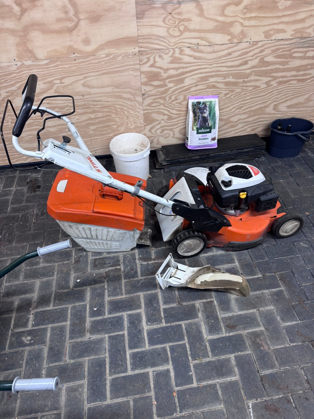 Stihl RM 655 V zelfaangedreven duwmaaier, Tuin en Terras, Ophalen, Cirkelmaaier, Gebruikt, Mulchfunctie