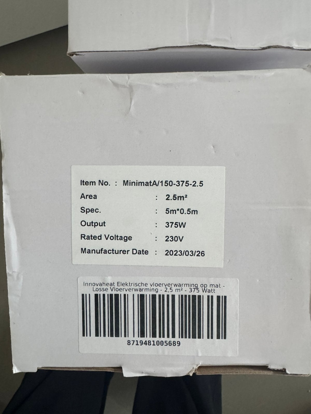 Innovaheat elektrische vloerverwarmingsmat 2x, Doe-het-zelf en Verbouw, Overige typen, Minder dan 60 cm, Ophalen of Verzenden