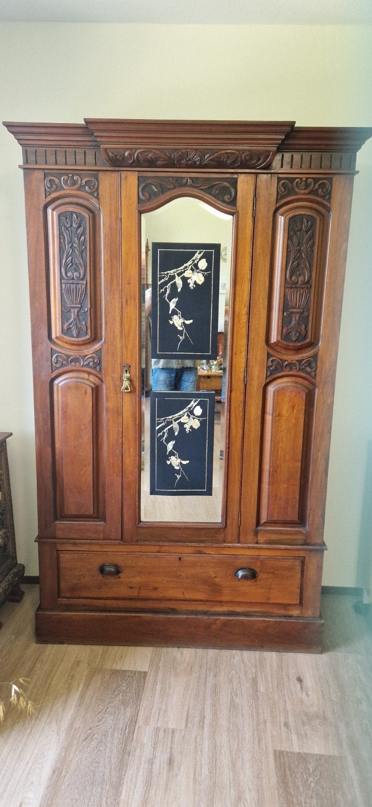 Mahonie houten slaapkamer kast antiek, Ophalen