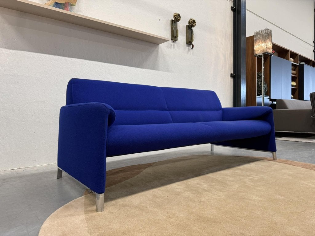 Leolux Felizia 3 zits Bank Hallingdal Blauw stof Design 210, Leolux, Info@leolux.nl, 75 tot 100 cm, Ophalen of Verzenden