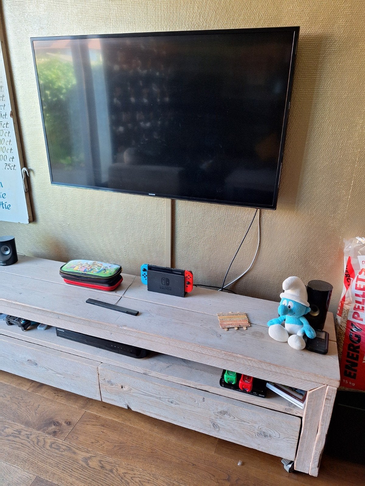 Tv meubel steigerhout., Ophalen of Verzenden, 25 tot 50 cm, 150 tot 200 cm, Minder dan 100 cm