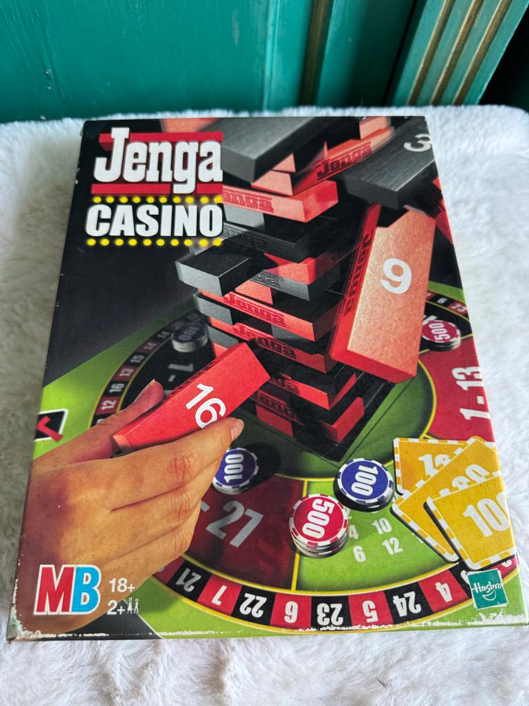 Jenga Casino (Adult Party Board Game) - MB / Hasbro (2000), Een of twee spelers, Ophalen of Verzenden, Gebruikt