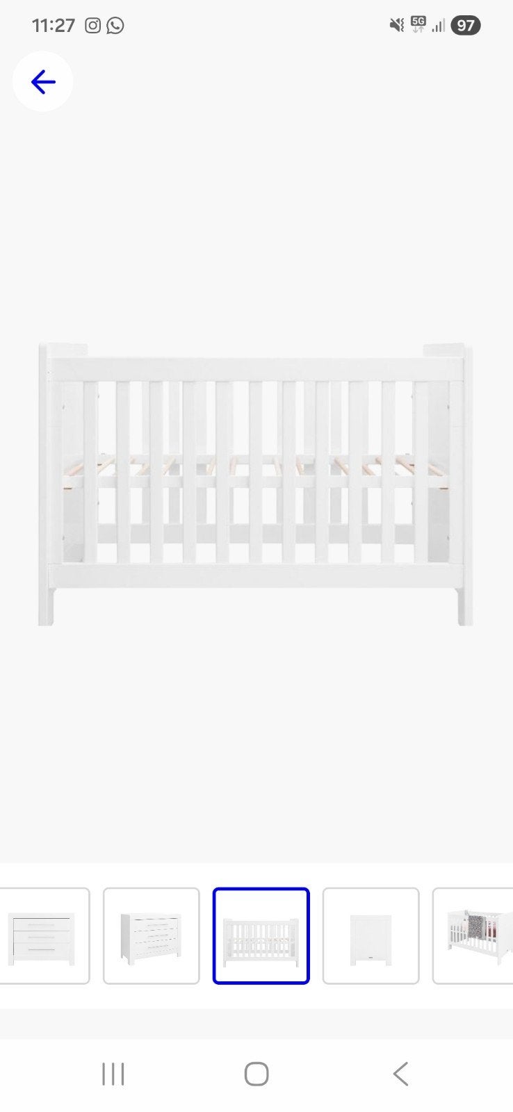 Wit Bopita Kinderledikant inclusief 2 matrasjes, Ophalen, Gebruikt, Minder dan 140 cm, Matras