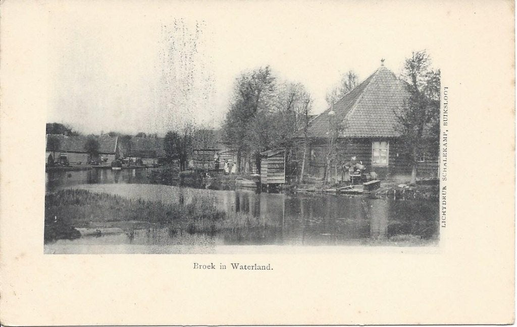 Broek in Waterland (N.H.) Dorpsgezicht, ca. 1900. Schalekamp, Ophalen of Verzenden, Voor 1920, Ongelopen, Noord-Holland