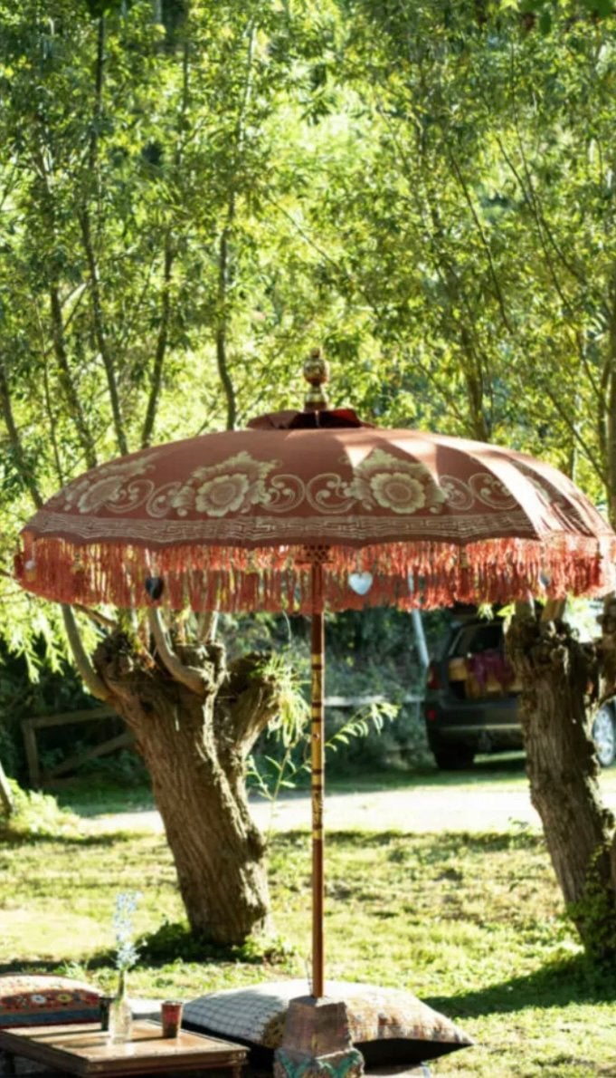 Balinese parasol, Ophalen, Nieuw, 1 tot 2 meter, Stokparasol