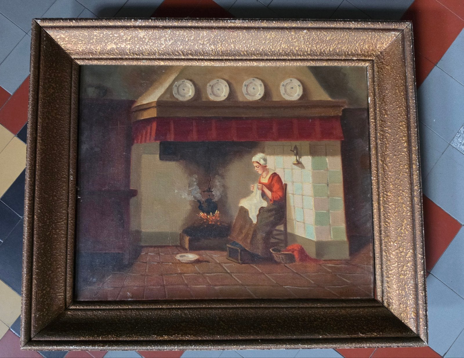 schilderij met lijst van W. Bakker, Ophalen