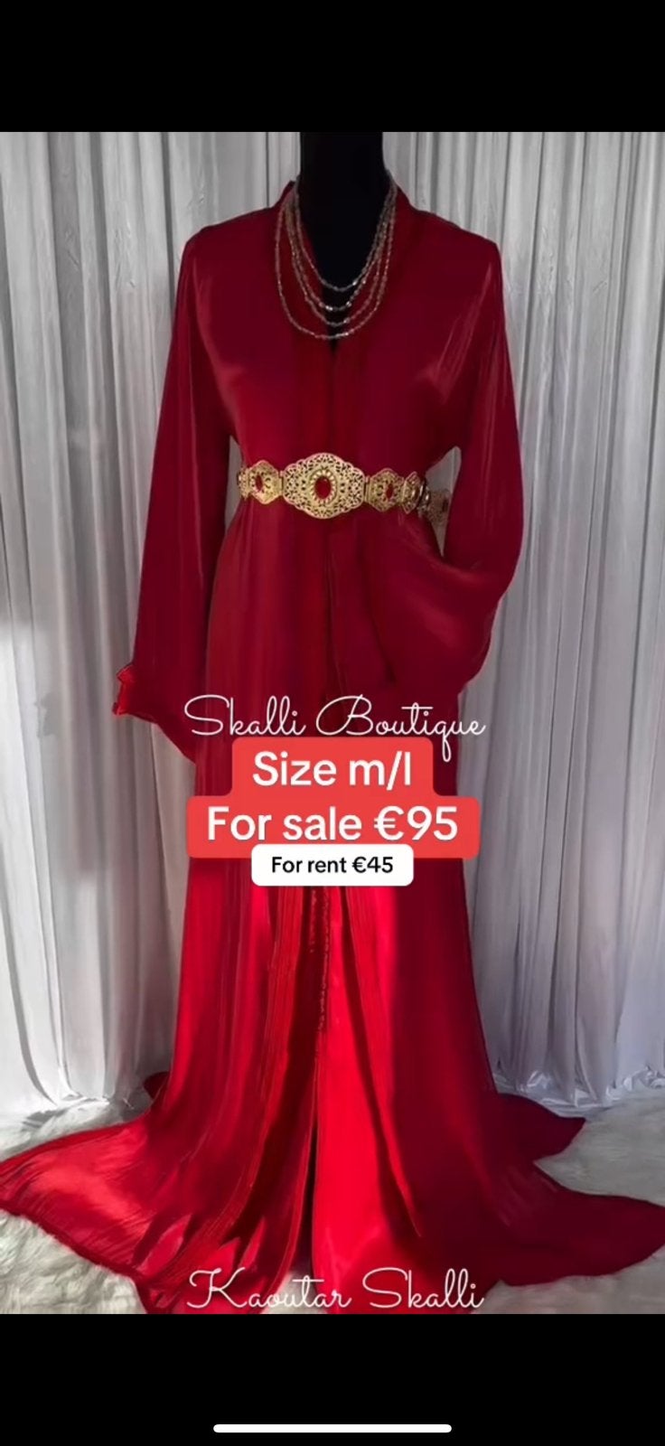 Takshita organza rood, Kleding | Dames, Maat 38/40 (M), Overige typen, Ophalen of Verzenden, Zo goed als nieuw