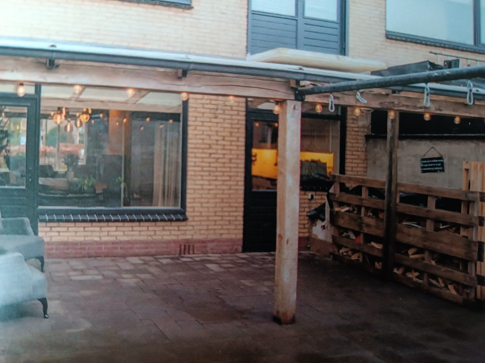 Eiken Veranda 650x300cm COMPLETE set , PEN en Gat DoeHetZelf, Ophalen, Gebruikt, Veranda