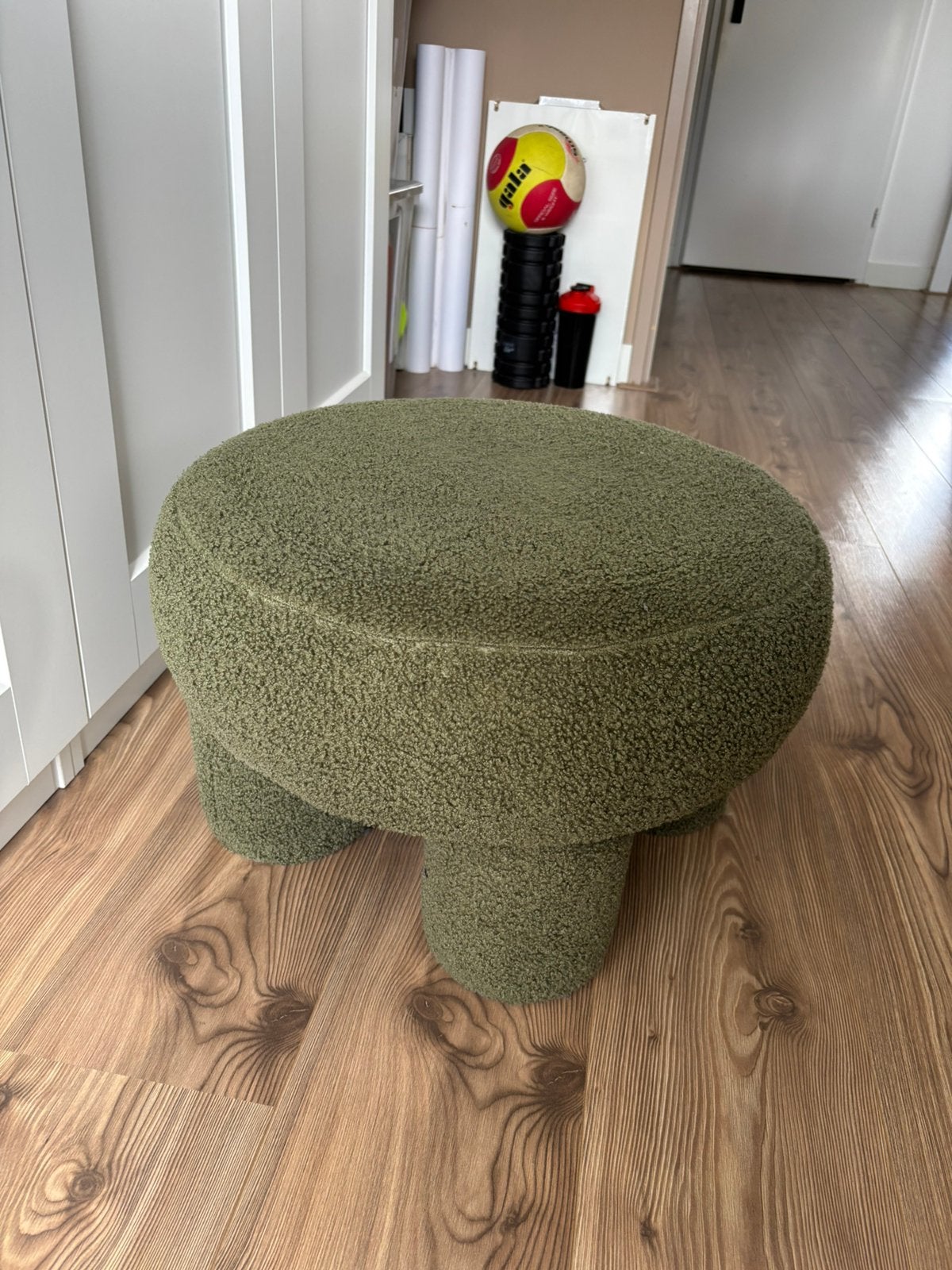 Super leuke groene poef van de Xenos, Ophalen, Zo goed als nieuw, Rond, Minder dan 50 cm