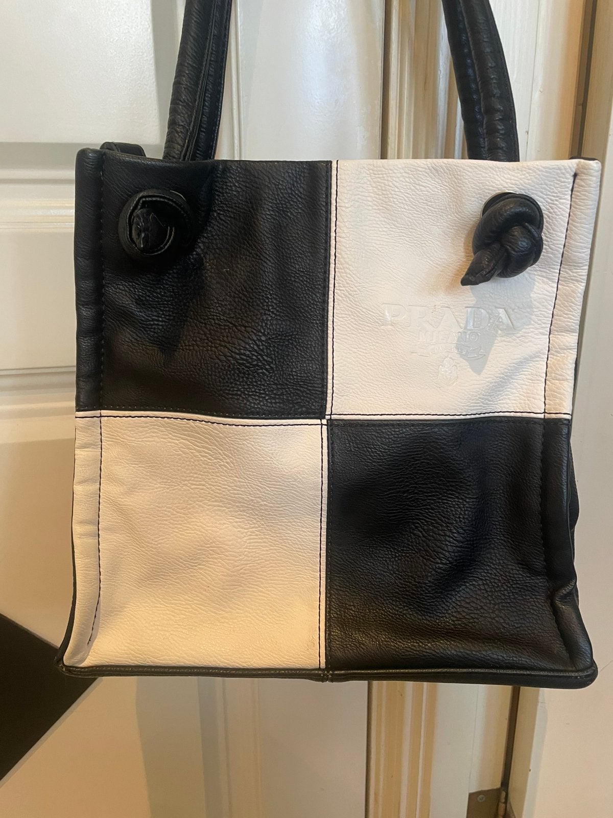 Prada tas vintage leer, Ophalen of Verzenden, Zwart, Handtas