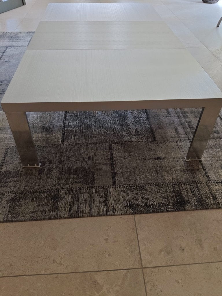 Leolux Salontafel Zilverkleurig, Huis en Inrichting, Ophalen, Gebruikt, 100 tot 150 cm, 50 tot 100 cm