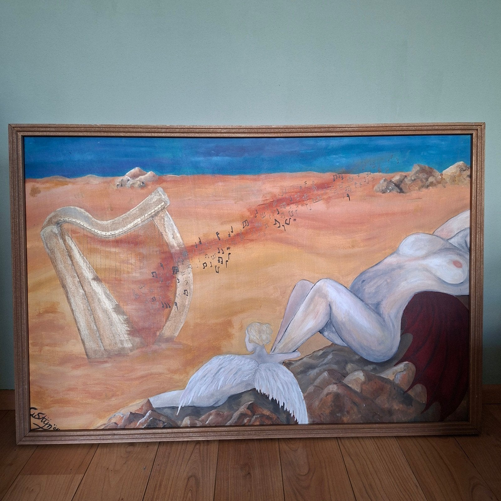 Schilderij Irish harp, Ophalen of Verzenden