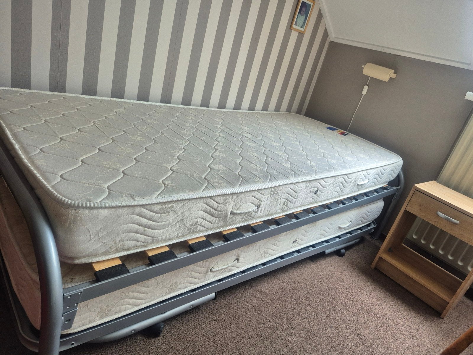 2x 1 persoons bed, Ophalen, Gebruikt, 90 cm, Eenpersoons