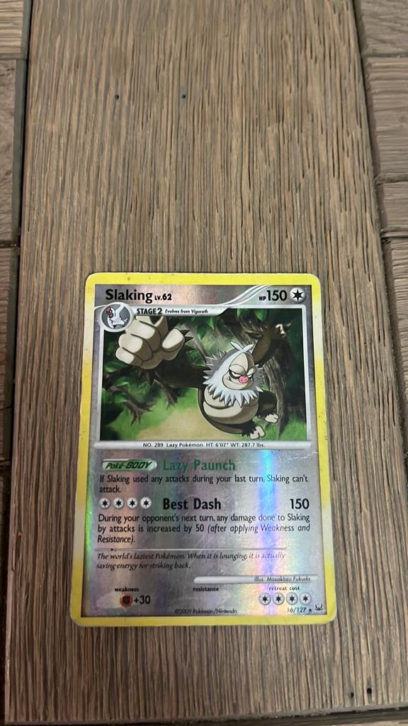 Slaking 16/127 reverse holo Pokemon Platinum, gebruikt, Ophalen of Verzenden, Gebruikt, Losse kaart, Foil
