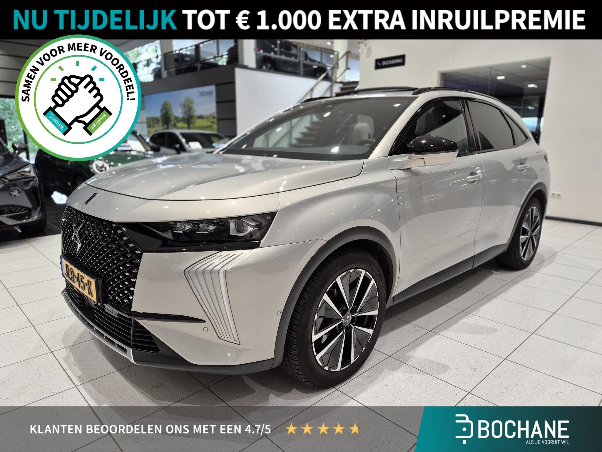 DS 7 1.6 PHEV 300 4x4 Etoile | Panoramadak | Leder | Trekhaa, Auto's, Automaat, 14 kWh, Gebruikt, Euro 6