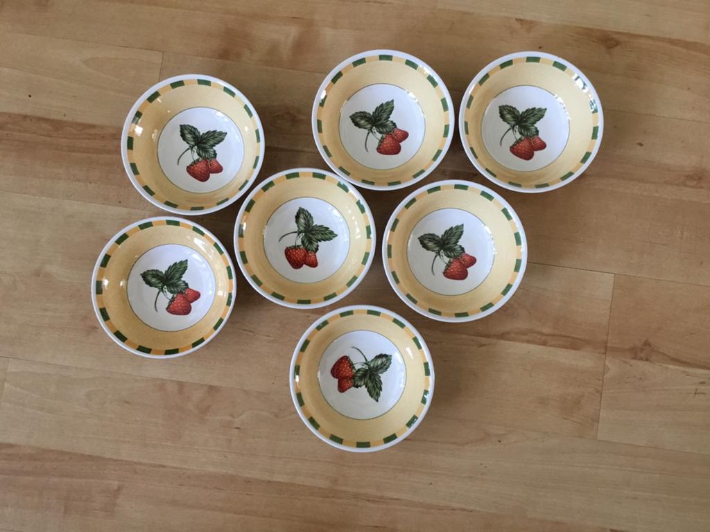 7 bakjes aardbeien print Churchill Staffordshire, Ophalen of Verzenden