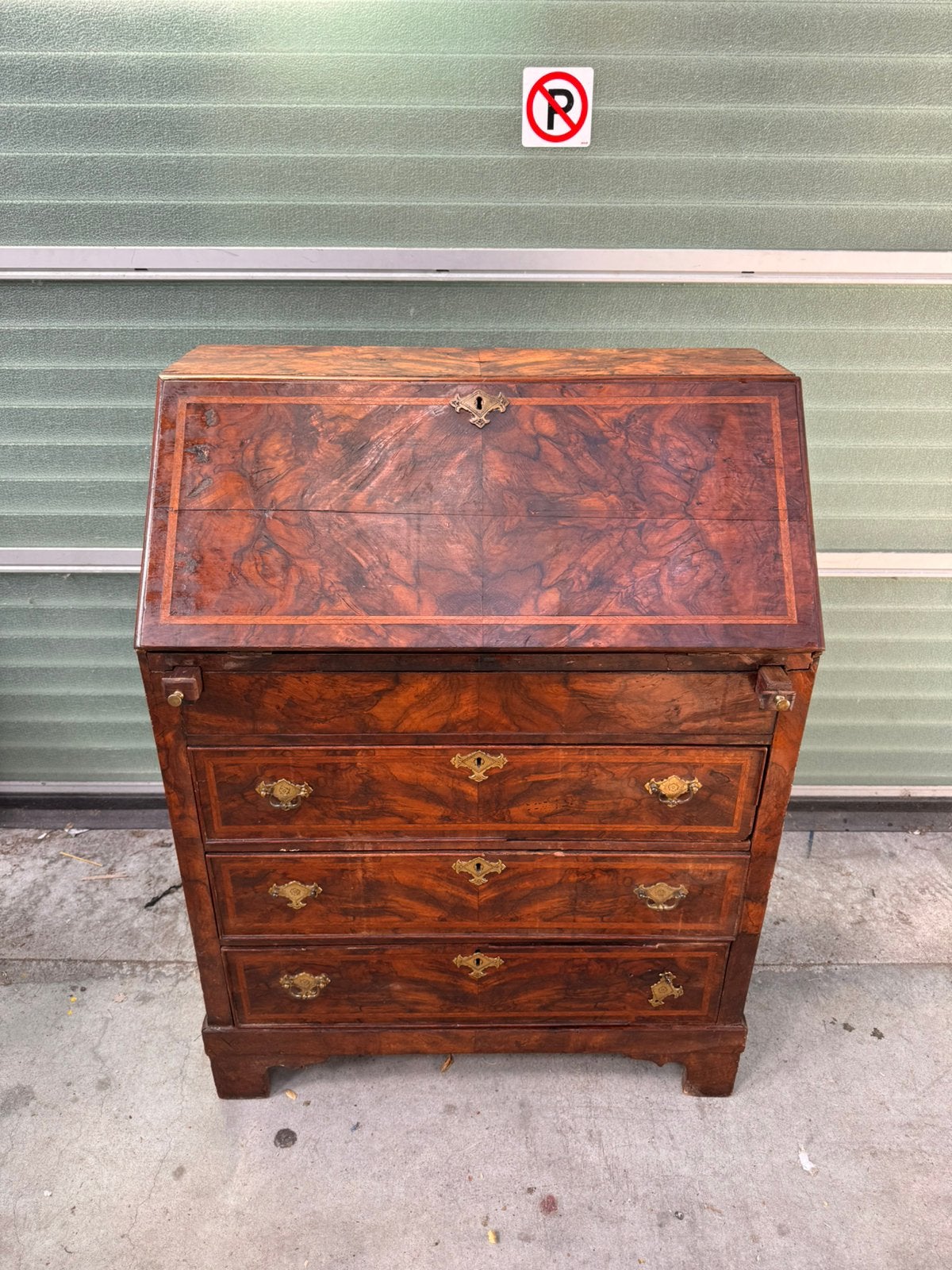 Antieke Biedermeier Secretaire in Notenfineer –ca. 1820-1840, Huis en Inrichting, Kasten | Secretaires, Ophalen of Verzenden, Zo goed als nieuw