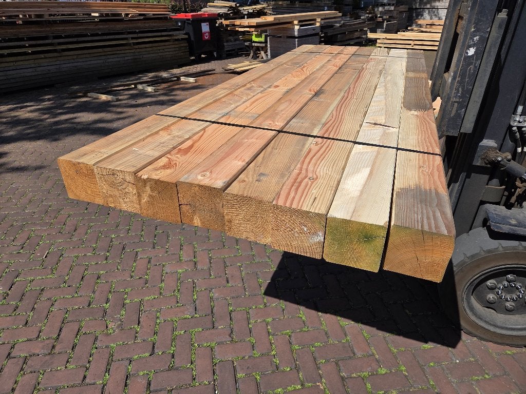 8 Douglas palen geschaafd 14x14 cm - nr: TB10, Ophalen, Nieuw, 250 cm of meer, Palen