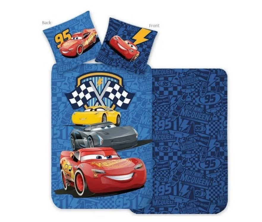 Disney Cars Dekbedovertrek 140 x 200 - Katoen - Blauw, Blauw, Nieuw, Wasbaar, Ophalen of Verzenden