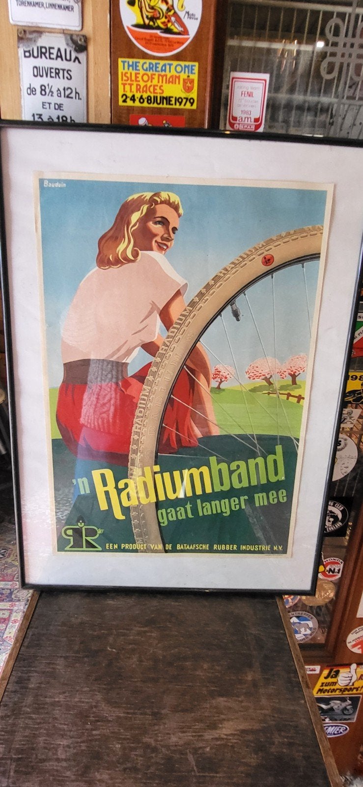 Originele Oude Affiche Radiumband - Bauduin, Ophalen of Verzenden, Gebruikt, A1 t/m A3