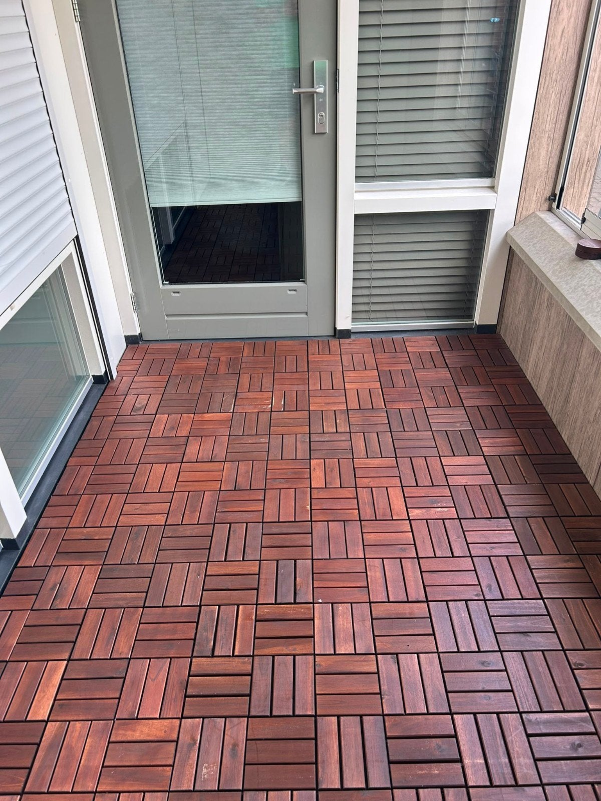 Bruine houten tegels/vlonder voor balkon of logia, Ophalen of Verzenden, Gebruikt, Hout