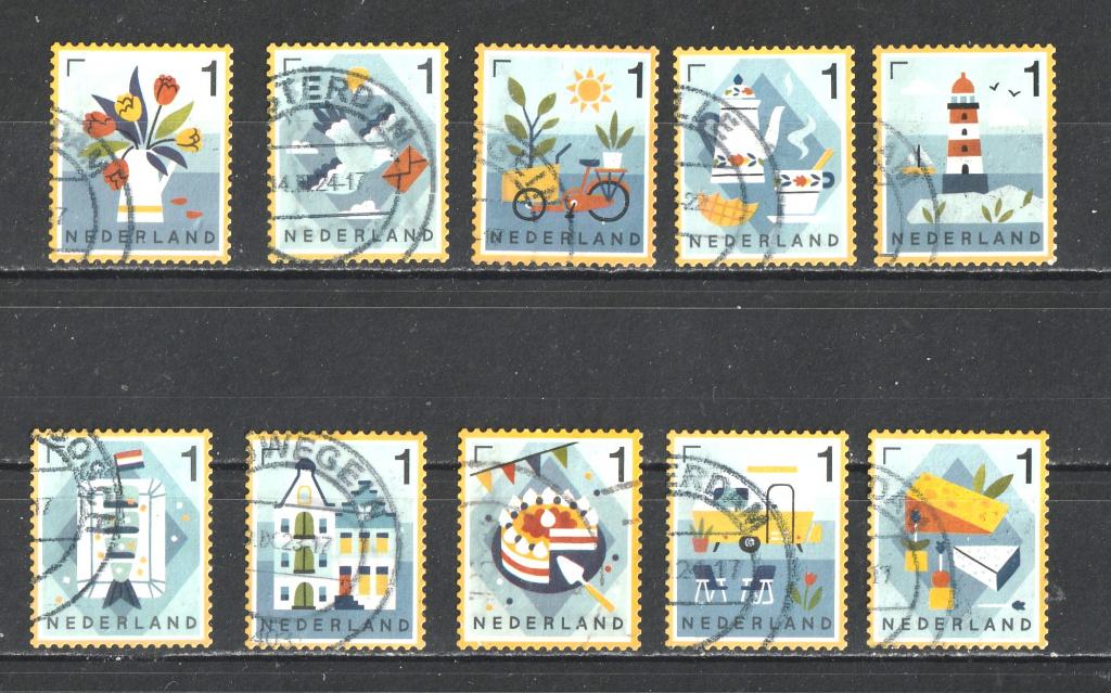 108 S mooie serie Nderlandse Iconen 2023, Verzenden, Na 1940, Gestempeld