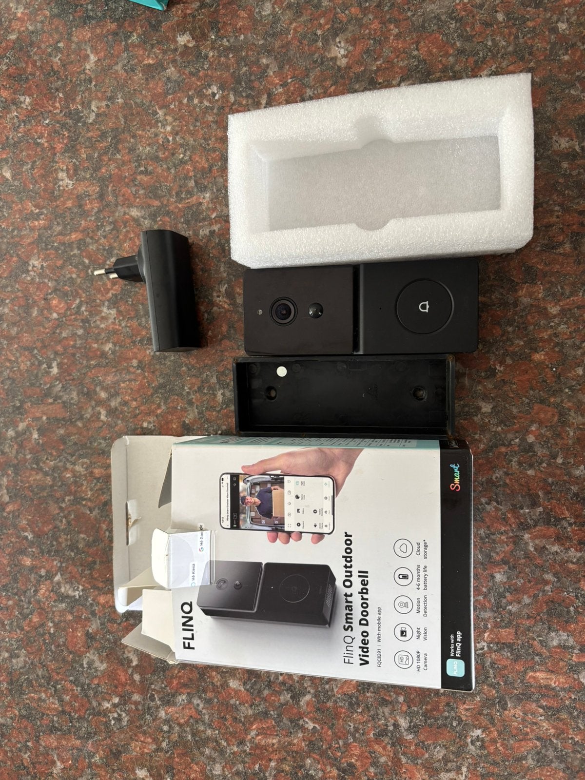 FlinQ Smart Outdoor Video Deurbel – Compleet in doos, Ophalen of Verzenden, Bewegingsdetectiesensor, Zo goed als nieuw, Draadloos