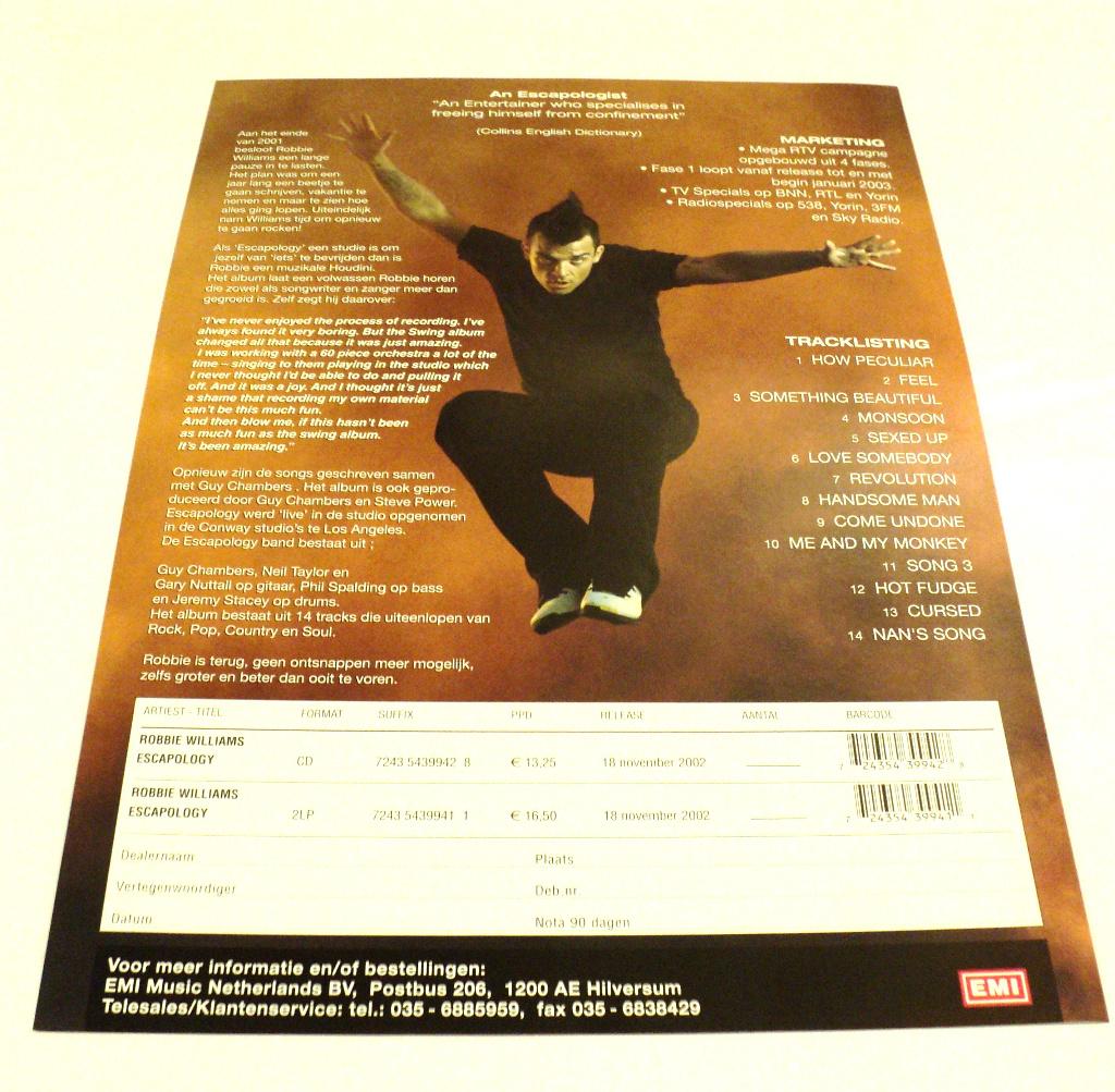 Robbie Williams PROMO FOLDERS 2002 SET VAN 2 Take That, Verzamelen, Muziek, Artiesten en Beroemdheden, Verzenden, Zo goed als nieuw