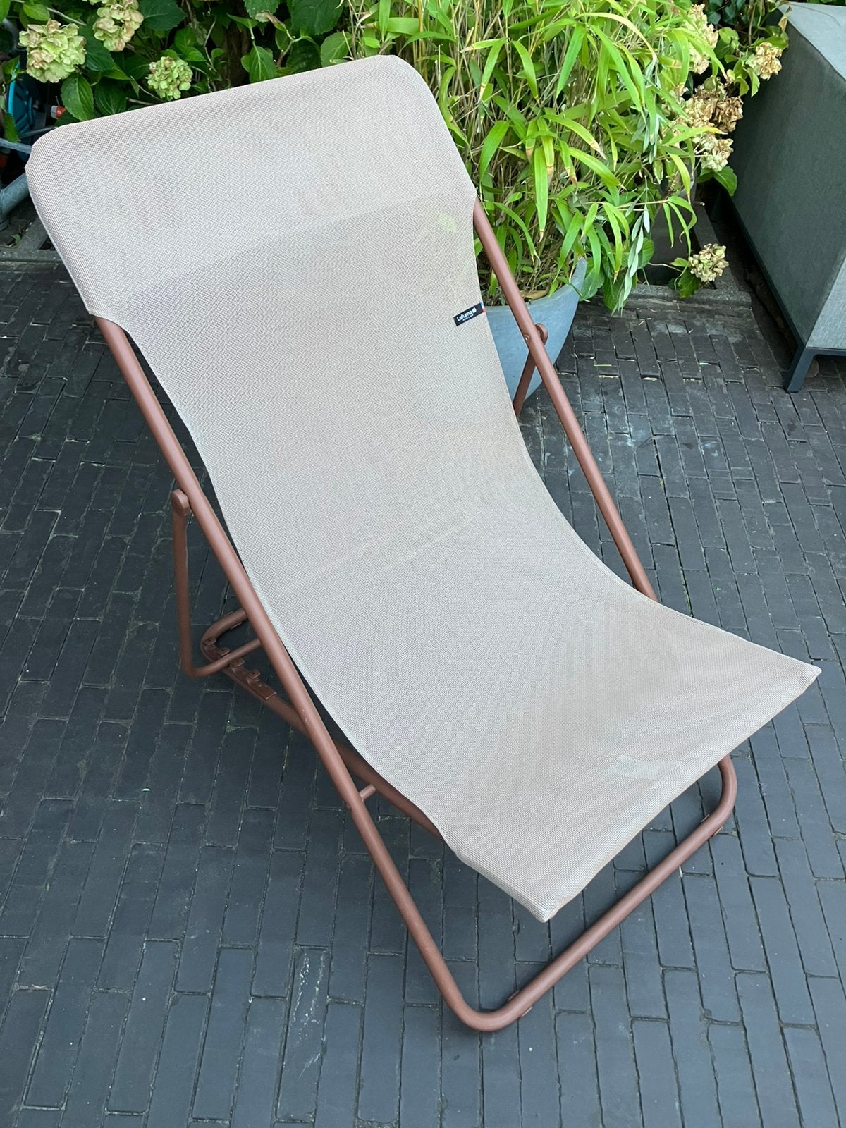Lafuma MAXI TRANSAT "Color Block" Ligstoel, Canyon, Ophalen, Gebruikt, Campingstoel