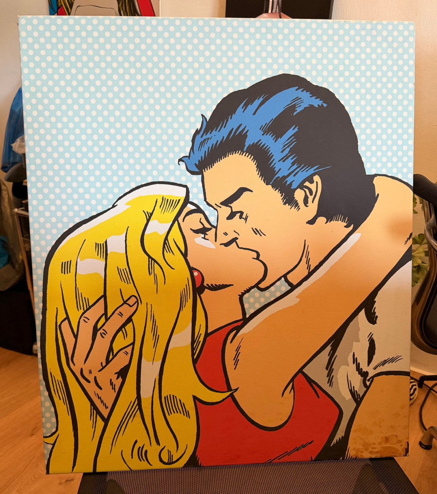 Ikea schilderij op doek POP-ART the KISS, Ophalen of Verzenden, Huis en Inrichting