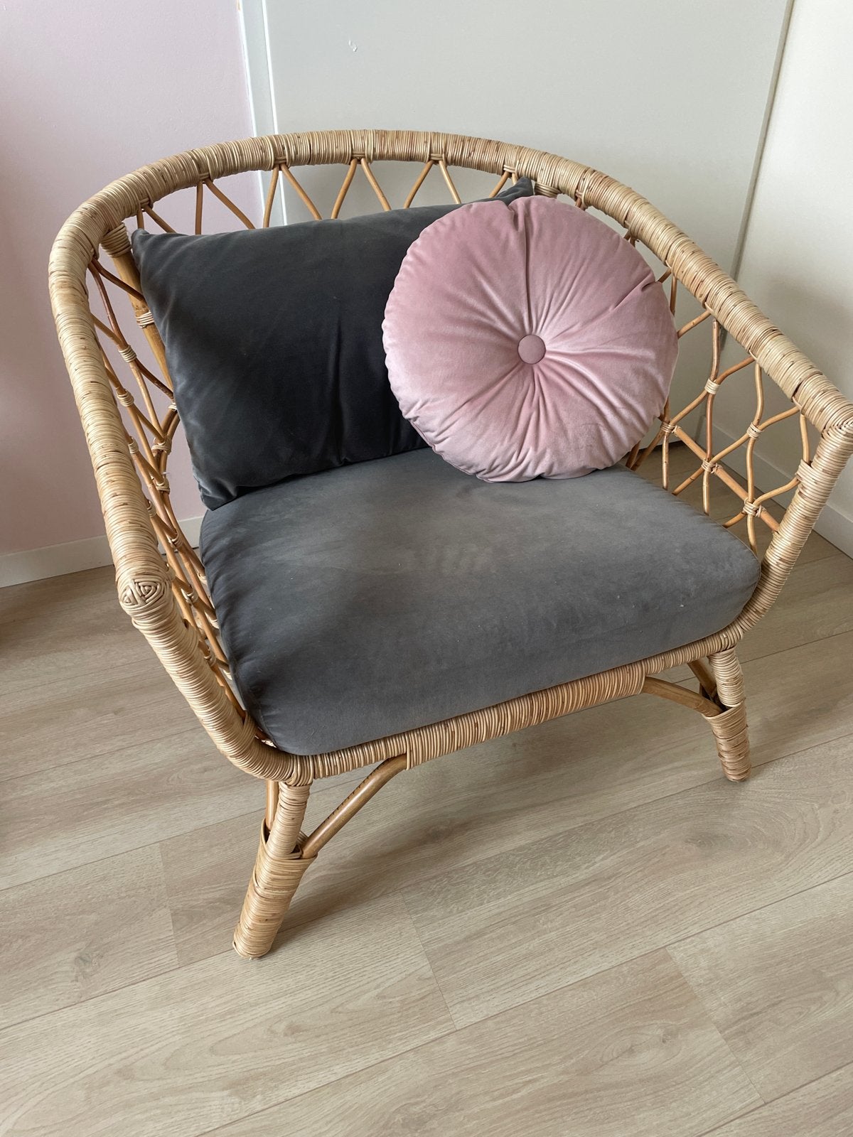 IKEA Rotan stoel met wasbare hoezen, Huis en Inrichting, Stoelen, Ophalen, Gebruikt, Riet of Rotan, Eén