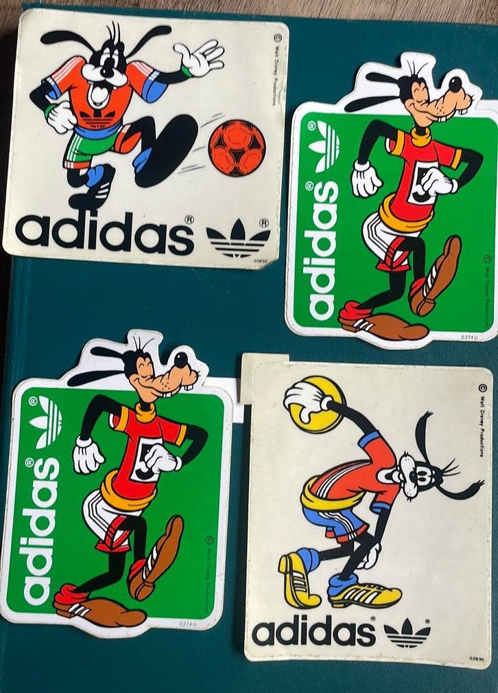 Vintage Adidas Walt Disney stickers (4) jaren ‘80, Ophalen of Verzenden, Zo goed als nieuw