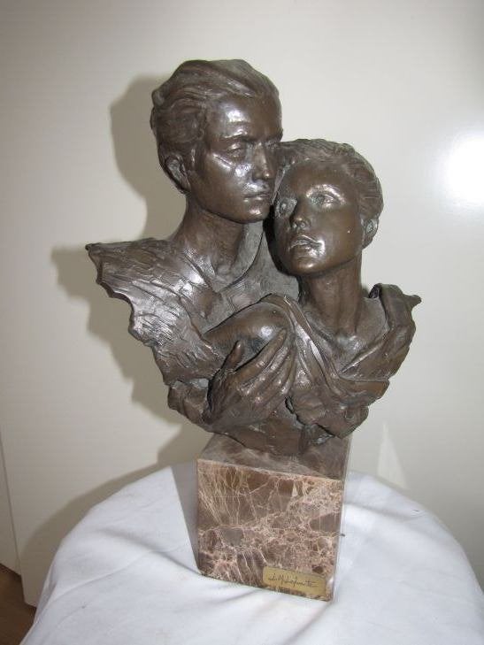 Brons Lafuenta, Antiek en Kunst, Kunst | Beelden en Houtsnijwerken, Groep mensen, Verzenden, Brons, 20 - 50 cm
