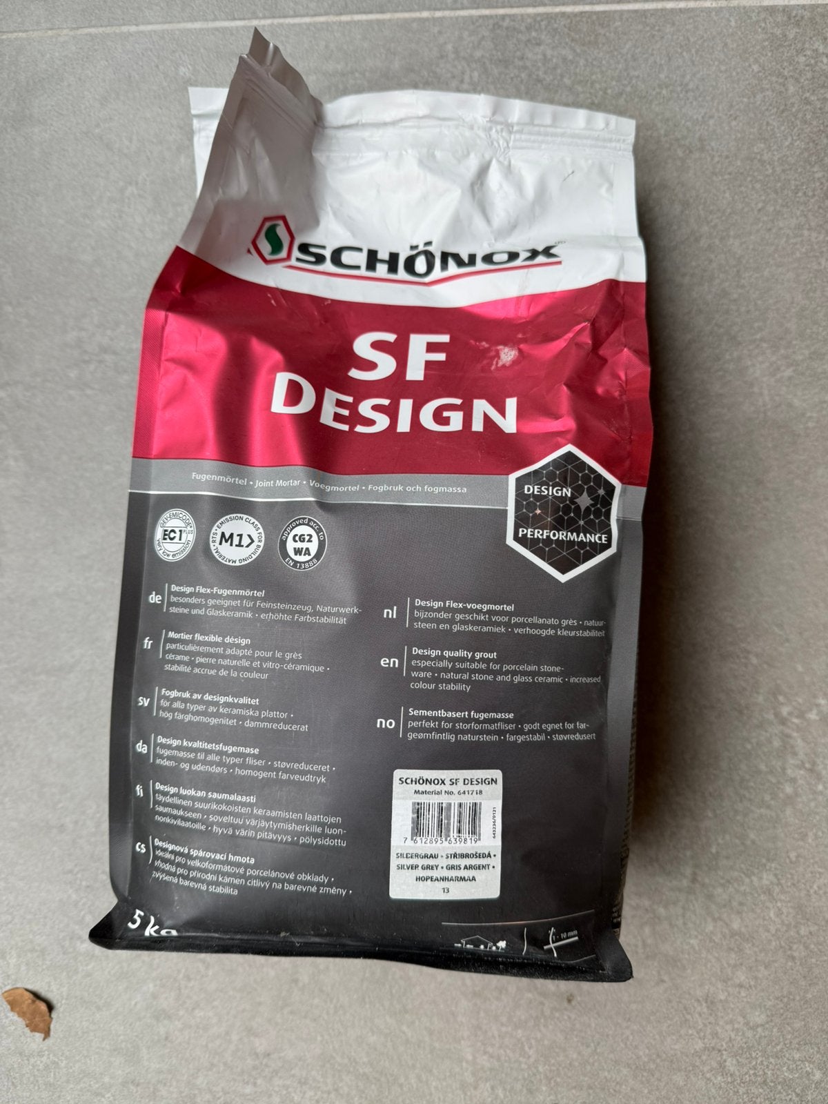 Schonox sf design voeg zilvergrijs 5kg, Overige materialen, Overige typen, Ophalen of Verzenden, 10 m² of meer