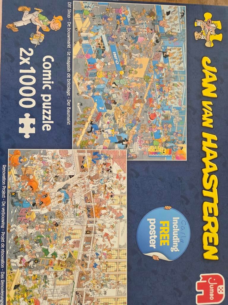 Jan van Haasteren Comic Puzzel 2x1000 stukjes, Ophalen of Verzenden, 500 t/m 1500 stukjes, Zo goed als nieuw, Legpuzzel