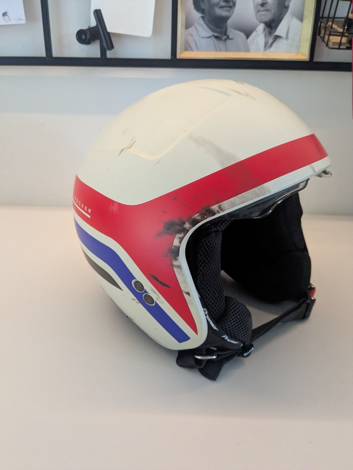 Premier Rocker Brommerhelm Retro Look Maat M 57 cm, Ophalen of Verzenden, Gebruikt, Medium, Premier