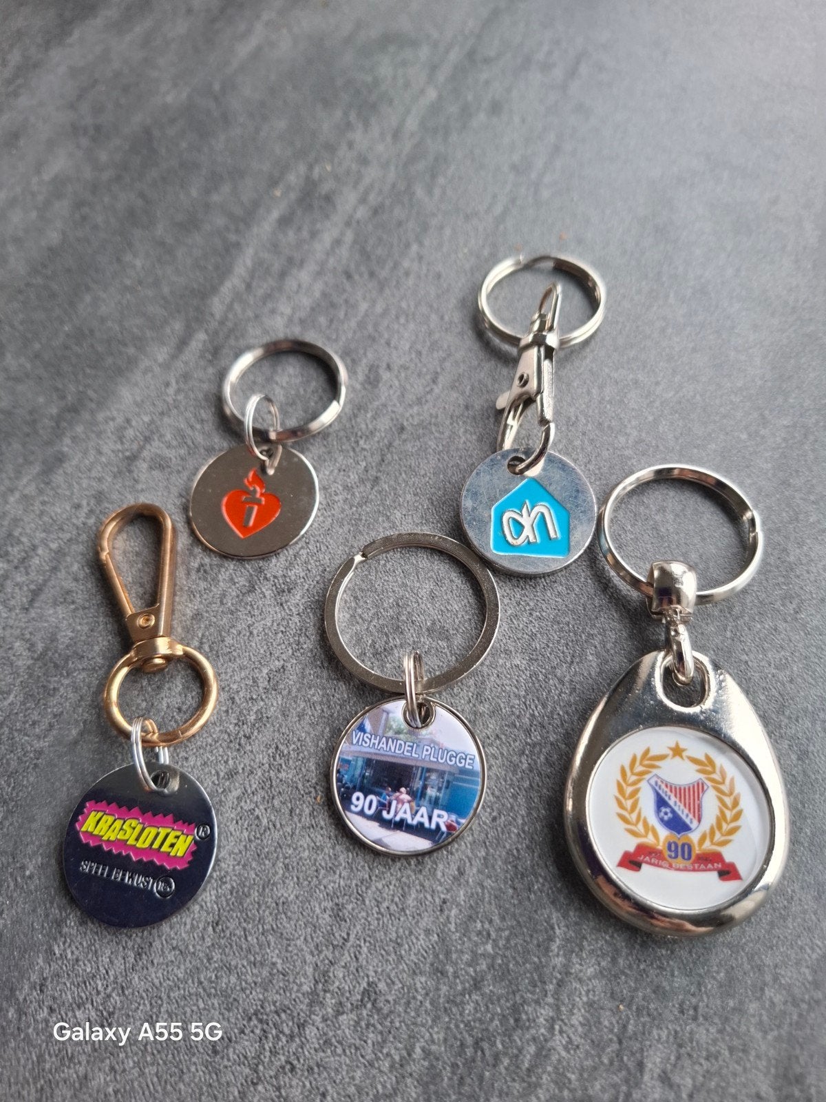 Diverse sleutelhangers met winkelwagenmuntjes, Ophalen of Verzenden, Gebruikt, Overige typen