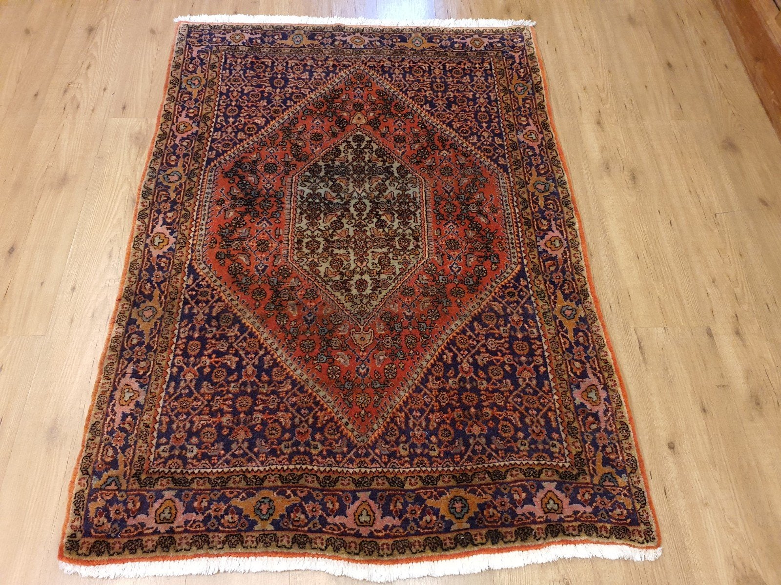 Vintage handgeknoopt perzisch tapijt bidjar 166x114, Info@SlatsAntiek.nl, Tweedehands, 100 tot 150 cm, Perzisch