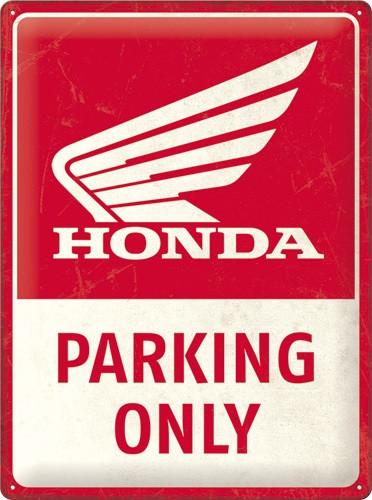Honda Parking Only relief reclamebord van metaal wandbord