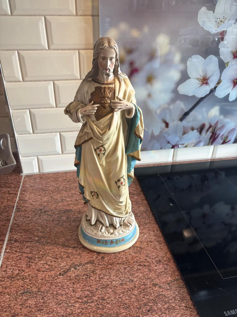 Vintage Heilig Hart Jezus beeld - Religieuze decoratie, Ophalen of Verzenden