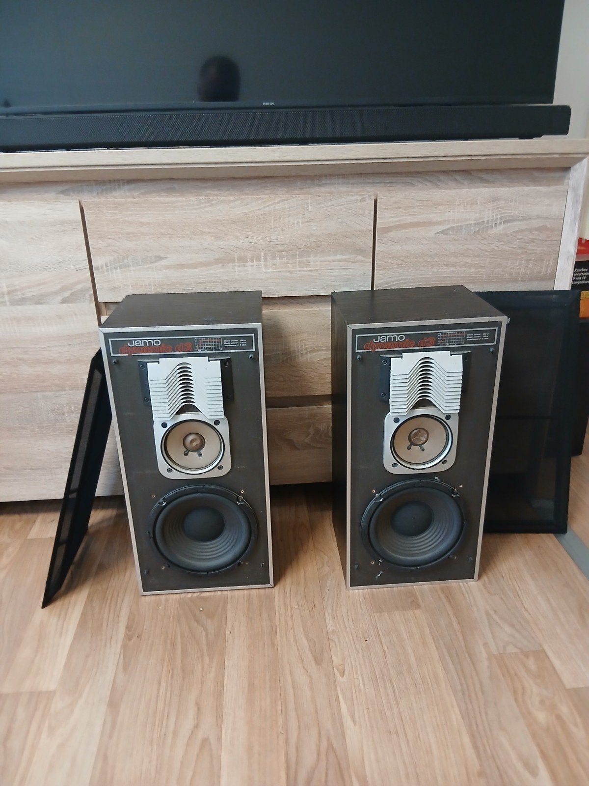 Jamo Dynamic D3 Speakers - Vintage Hifi Geluid, Ophalen, Gebruikt, 120 watt of meer, Front, Rear of Stereo speakers