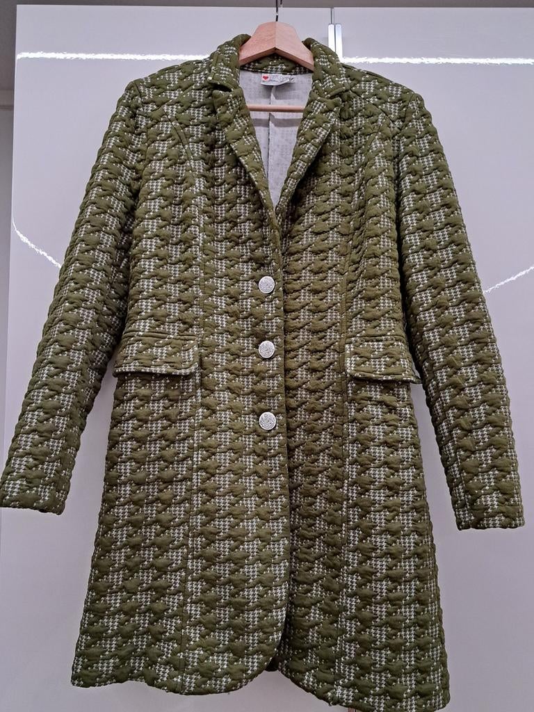 Helena Hart lang jasje XL - Groen/Wit Pied-de-poule, Maat 42/44 (L), Gedragen, Groen, Helena Hart