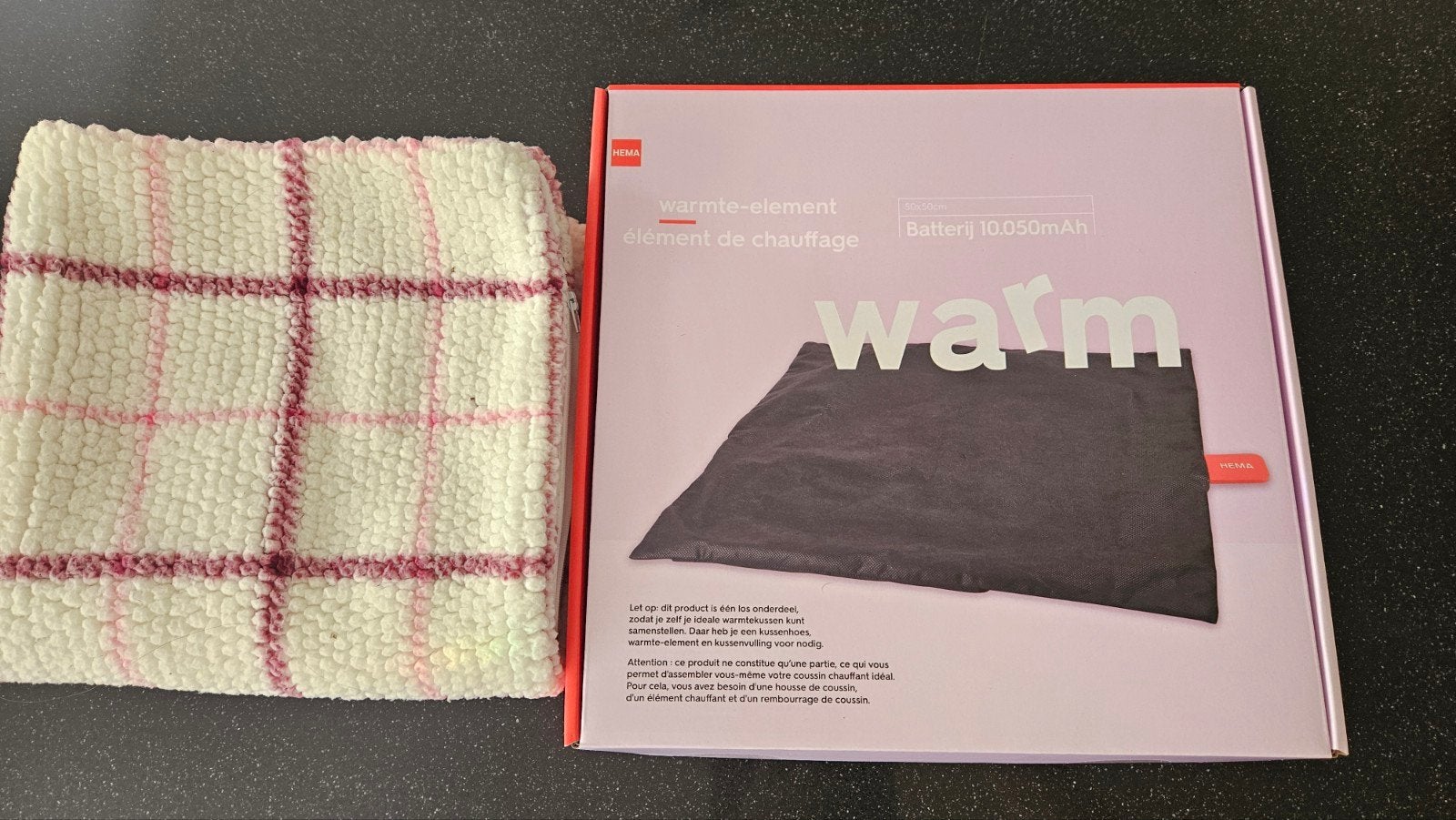 Hema warmtekussen met hoes, Ophalen of Verzenden, Zo goed als nieuw, Meerkleurig, Textiel