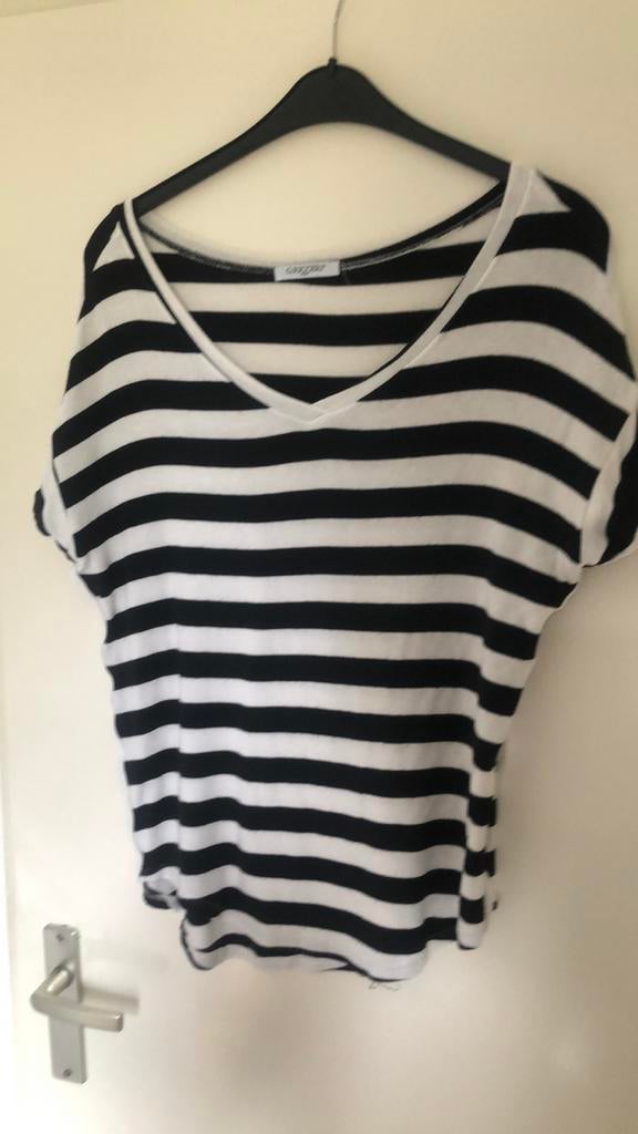 G Ricceri gestreept shirt L, Zwart, Maat 42/44 (L), Ophalen of Verzenden, Zo goed als nieuw